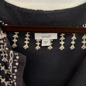 Casual blue embroidered top by J Jill